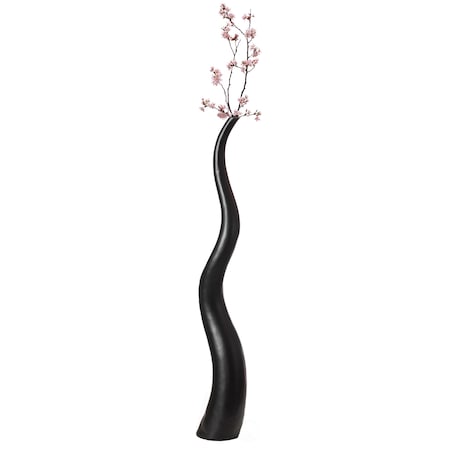 Uniquewise Animal Horn Shape Floor Vase for Entryway Dining or Living Room, Ceramic Black 51 in. QI004040.M